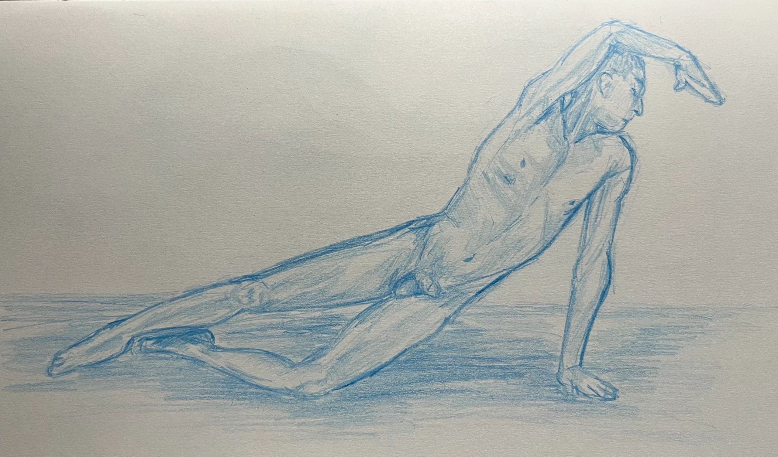 Male nude figure in ballet pose