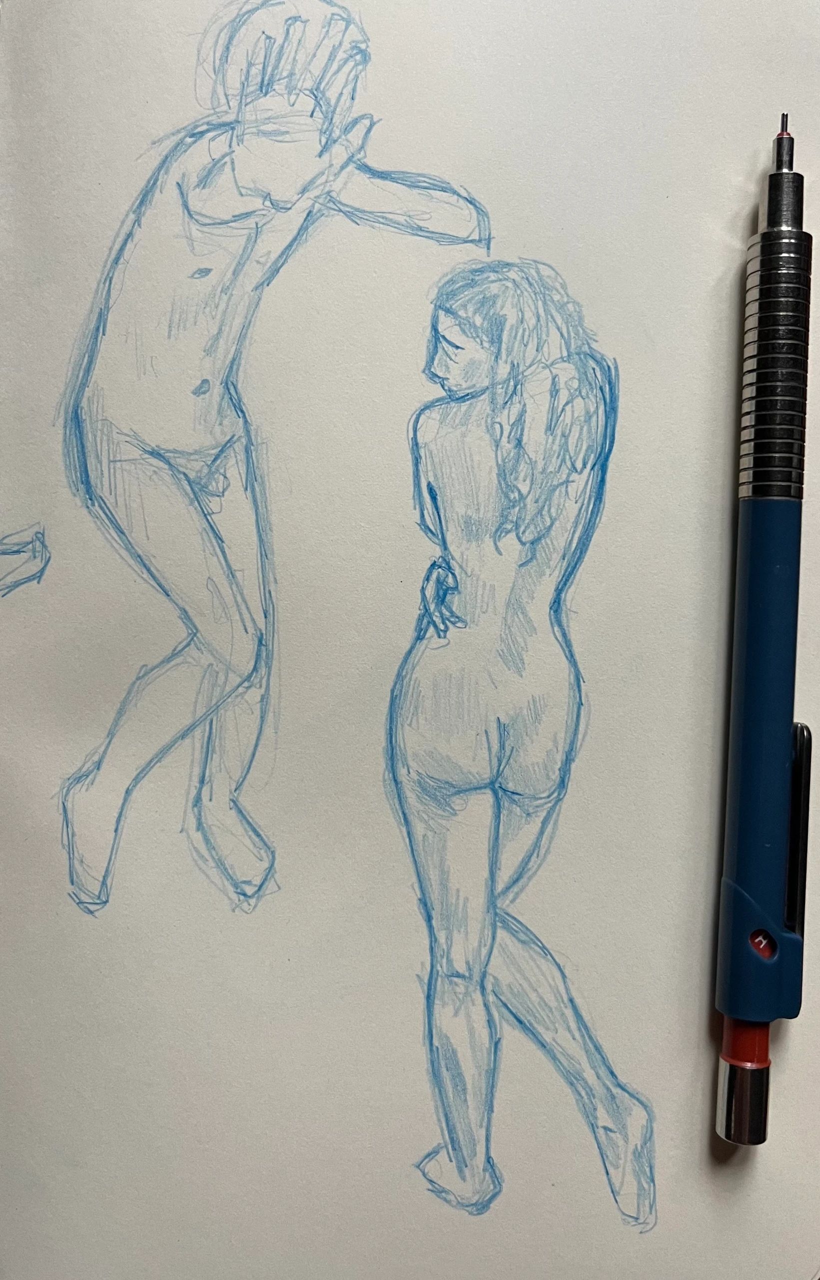 2 shy figures.